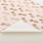 Gold Pineapple Pattern Sherpa Deken (3/4)