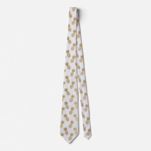 Gold Pineapple Pattern Stropdas (Voorkant)