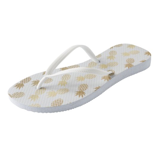 Gold Pineapple Pattern Teenslippers (Schuin)
