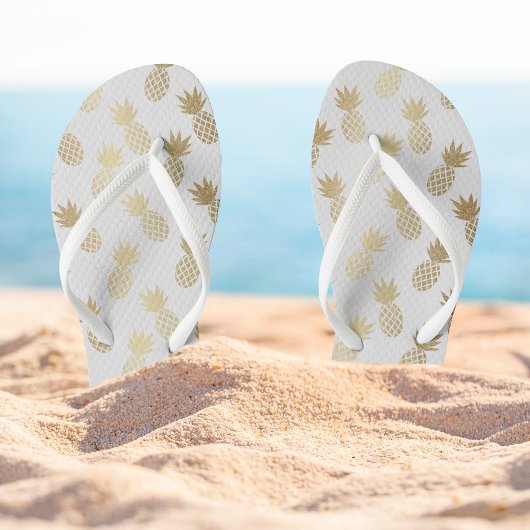 Gold Pineapple Pattern Teenslippers