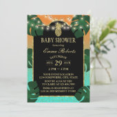 Gold Pineapple Tropical Luau Baby shower Kaart (Staand voorkant)