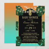 Gold Pineapple Tropical Luau Baby shower Kaart (Voorkant / Achterkant)