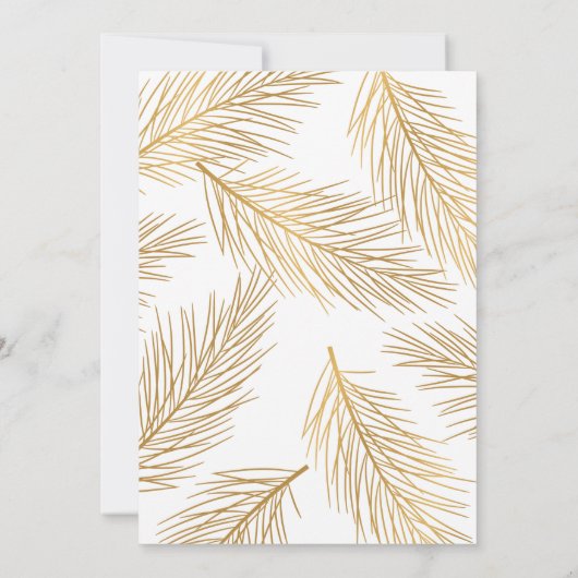 Gold Pinecones en Pine Needles Holiday Party Kaart (Achterkant)