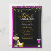 Gold & Pink 50 & Fabuleuse Invitation Anniversaire (Devant)
