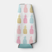 Gold Pink & Blue Tropical Pineappel Pattern Flesjeskoeler (Voorkant)