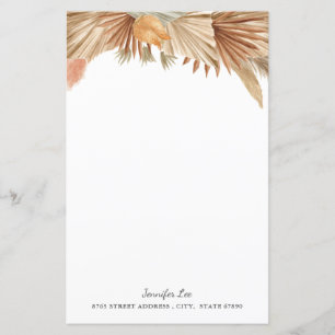 Gold Pink Boho Pampas Grass Papier