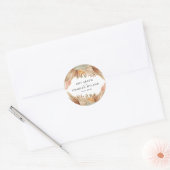 Gold Pink Boho Pampas Grass Wedding Sticker (Envelop)