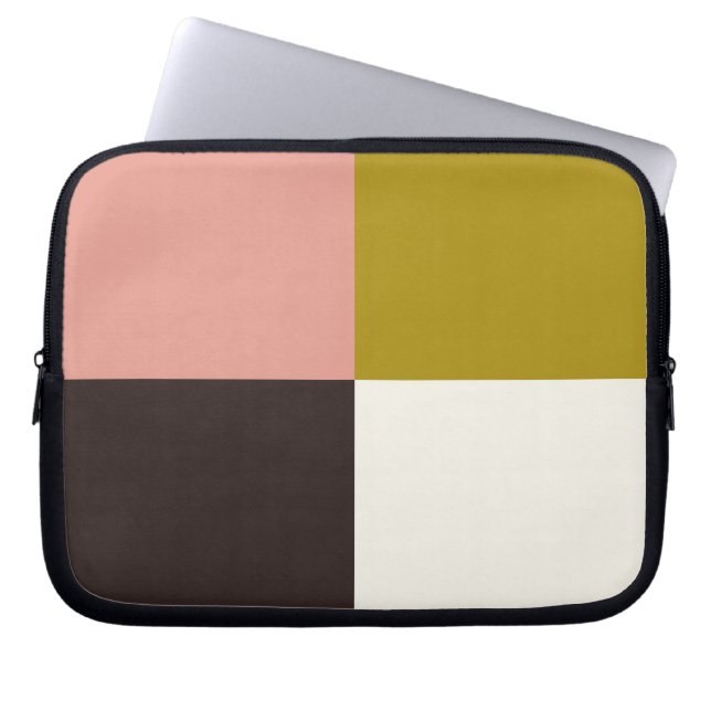Gold Pink Chocolade Ivory Laptop Sleeve (Voorkant)