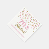 Gold Pink Confetti 70 & Fabulous Servet (Hoek)