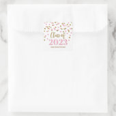 Gold Pink Confetti Afstuderen 2023 Square Sticker (Tas)