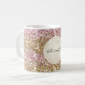 Gold Pink Confetti Glitter - Aangepast     Koffiemok (Voorkant links)