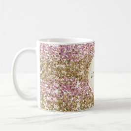 Gold Pink Confetti Glitter - Aangepast     Koffiemok
