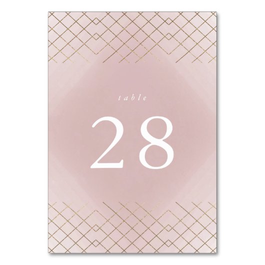 Gold Pink Elegance Diamond Geo Deco Wedding Kaart (Voorkant)