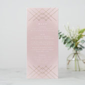 Gold Pink Elegance Diamond Geo Deco Wedding Menu (Staand voorkant)
