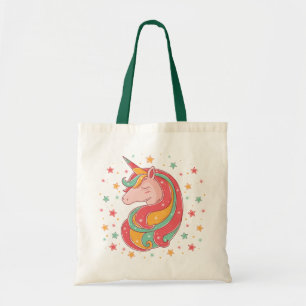 Gold Pink en Green Magical Unicorn Tote Bag