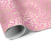 Gold Pink Glam Leopard Print Cadeaupapier (Rol Hoek)