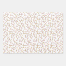 Gold Pink Glam Pearls   Inpakpapier Vel