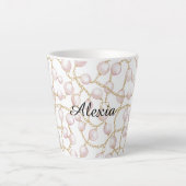 Gold Pink Glam Pearls Latte Mok (Voorkant)