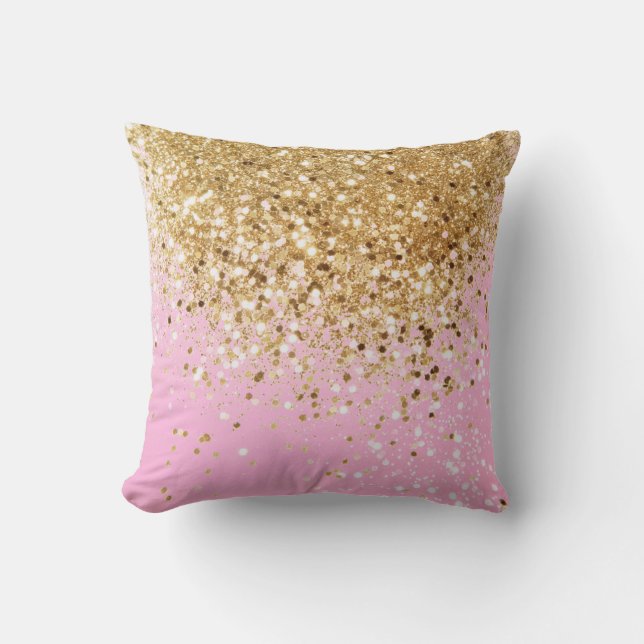 Gold Pink Glitter #1 Kussen (Voorkant)