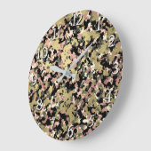 Gold Pink Green Black Camouflage Patroon afdrukken Grote Klok (Hoek)