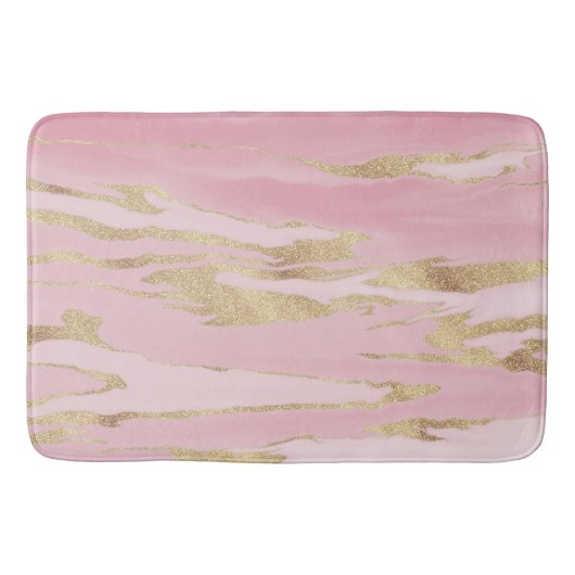 Gold Pink Marble Abstract Painting Badmat (Voorkant)