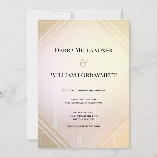 Gold Pink Modern Metallic Futuristic Weddenschap Kaart (Voorkant)