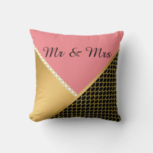 GOLD PINK NOIR MERMAID DESIGN MARIAGE COUSSIN