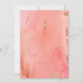 Gold Pink Peach Modern Elegant Script Weddenschap Kaart (Achterkant)