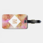 Gold Pink Sky Waterverf op maat Bagagelabel (Achterkant horizontaal)