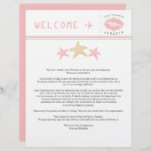 Gold Pink Starfish Jamaica Weddenschap Welkomstbri (Voorkant / Achterkant)