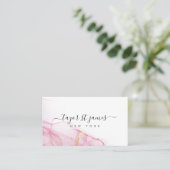 Gold Pink Waterverf Calligrafie Schilmiddel Splatt Visitekaartje (Staand voorkant)