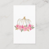 Gold Pink White Pumpkin Baby Diaper Raffle Game Visitekaartje (Achterkant)