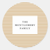 Gold Pinstripe Ronde Sticker (Voorkant)