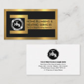 Gold Pipe Wrench On Silver Steel Faucet Nut Visitekaartje (Voorkant / Achterkant)