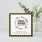 Gold Plaid Corporate Logo QR Code Vakantie Kaart (Staand voorkant)