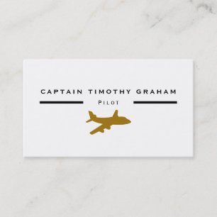 Gold Plane Icon, steward en piloot Visitekaartje