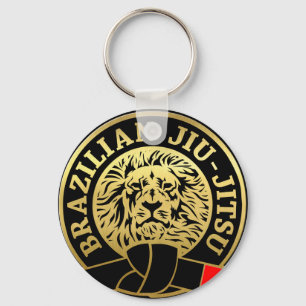 Gold Plated Brazililian Jiu Jitsu Lion Sleutelhanger