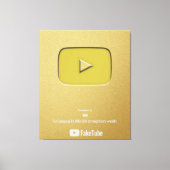 Gold Play Button FakeTube Canvas Afdruk (Voorkant)
