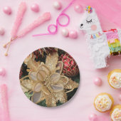 Gold Poinsettia Bord kerstpapier (Feest)