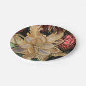 Gold Poinsettia Bord kerstpapier (Gekanteld)