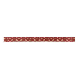 Gold Poinsettia Pattern op Red Lint