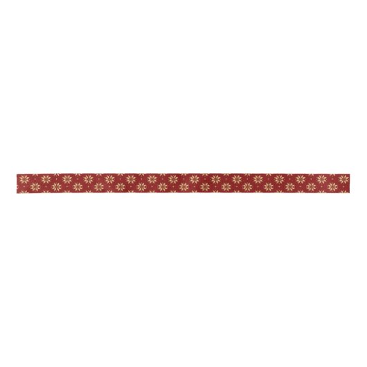 Gold Poinsettia Pattern op Red Lint (Voorkant)