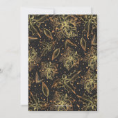 Gold Poinsettias Floral Invitations de Noël (Dos)