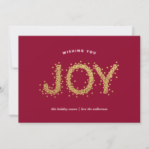 Gold Pointillism Shimmering Joy Holiday Card Feestdagenkaart