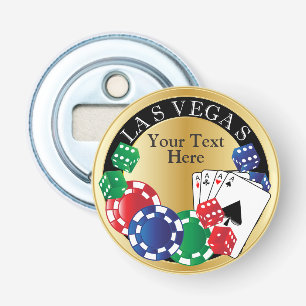 Gold Poker Night DIY-tekst Button Flesopener