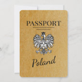 Gold Polen Paspoort Uitnodiging voor de bruiloft (Achterkant)