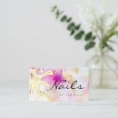 Gold Polish Splash Drip Nails QR Code Waterverf Visitekaartje (Staand voorkant)