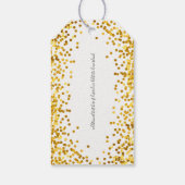Gold Polka Dot Confetti Happy New Year Gift Labels Cadeaulabel (Achterkant)