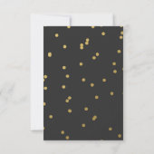 Gold Polka Dot Confetti Invitation de la fête de N (Dos)