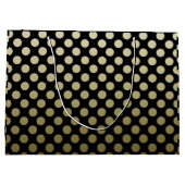 Gold Polka Dot op Black Large Cadeautasje (Achterkant)